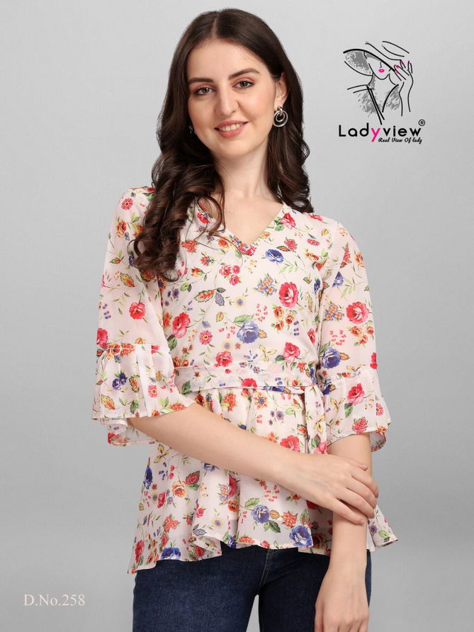 Ladyview Gorgeous Printed Designer Western Wear Wholesale Ladies Top